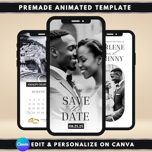 Animated Save The Date Video Invitation, DIY Template Design, Celebration Invite, Wedding Date Evite, Premade Getting Married Digital Invite