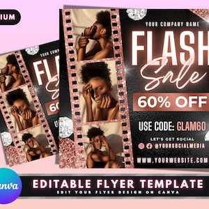 Flash Sale Flyer, DIY Flyer Template Design, Sale Flyer, Hair Flyer, Beauty Flyer, Bundles Sale Flyer, Premade Business Logo