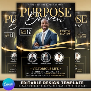 Church Flyer, DIY Flyer Template Design, Male Church Fellowship Service Flyer, Prayers Conference Flyer, Premade Worship Invitation Template
