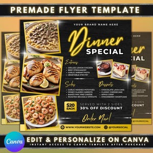 Folleto de ofertas especiales para la cena, diseño de plantilla de folleto para armar, folleto de oferta de cena, folleto de ofertas del menú de la cena, folleto de restaurante, folleto promocional de catering prefabricado