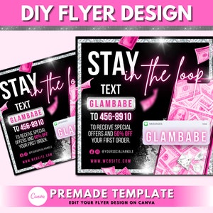 Text Alert Promotion Flyer, DIY Sale Flyer, Social Media Post Flyer, Instagram Advertising Flyer Editable Premade Business Ad Template