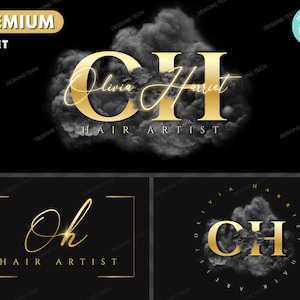 Beauty Logo, DIY Logo Design Template, Hair Logo, Gold Smoke Logo, Fashion Logo, Beauty Logo, Makeup Artist Logo, Premade Business Logo