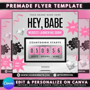 New Website Launch Flyer, DIY Flyer Template Design, New Website Flyer, Grand Opening Digital Flyer, Premade Business Launching Site Flyer