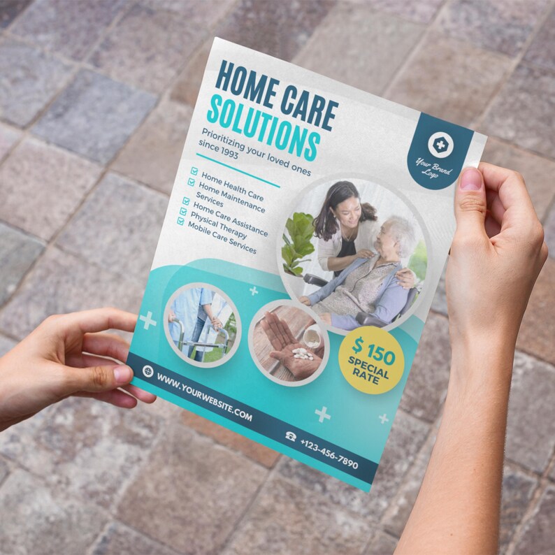 Home Care Services Flyer: Senior Care, Nursing, Caregiver & Healthcare ...