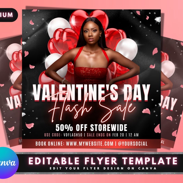 Valentines Flyer, DIY Flyer Template Design, Hair Flyer, Sale Flyer, Nail Salon Flyer, Lash Flyer, Beauty Boutique Premade Editable Flyer