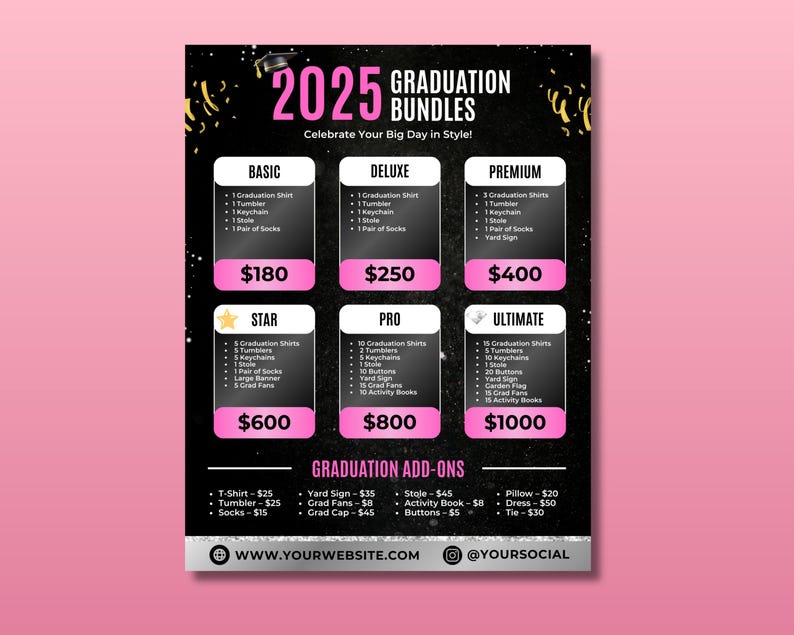 Graduation Package Design Graduation Package Flyer, DIY Flyer Template Design, 2025 Graduation ...