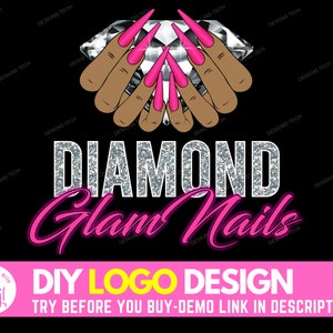 DIY Nail Logo, Edit Yourself Nails Logo Design, Beauty Logo, Nail Tech Logo, Makeup Logo, Nails Salon Artist Logo, Polish Logo DIY Template
