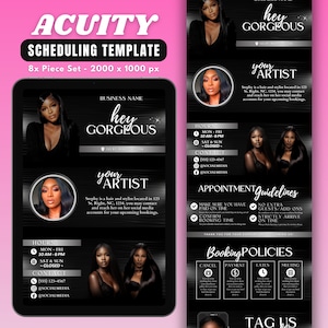Hair Stylist Acuity Appointment Template, DIY Acuity Template Design, Beauty Salon Booking Website, Premade Lash Nails Scheduling Template