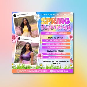 4X Spring Flyer, DIY Flyer Template Design, Spring Sale Beauty Flyer ...