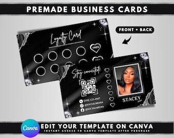 Beauty Loyalty Cards, DIY Marketing Cards Template Design, Hair Business Rewards Card, Lash VIP Loyalty Cards, Salon Business Card Template
