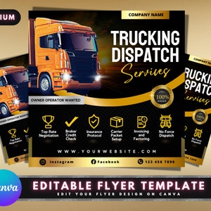 Truck Services Flyer, DIY Flyer Template Design, Trucking Dispatch Flyer, Trucking Dispatchers Service Flyers, Trucker Dispatch Flyer