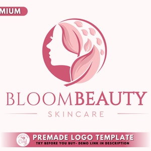 Skincare Logo, DIY Logo Design Template, Esthetician Logo, Beauty Logo, Face Logo, Business Logo, Premade Logo