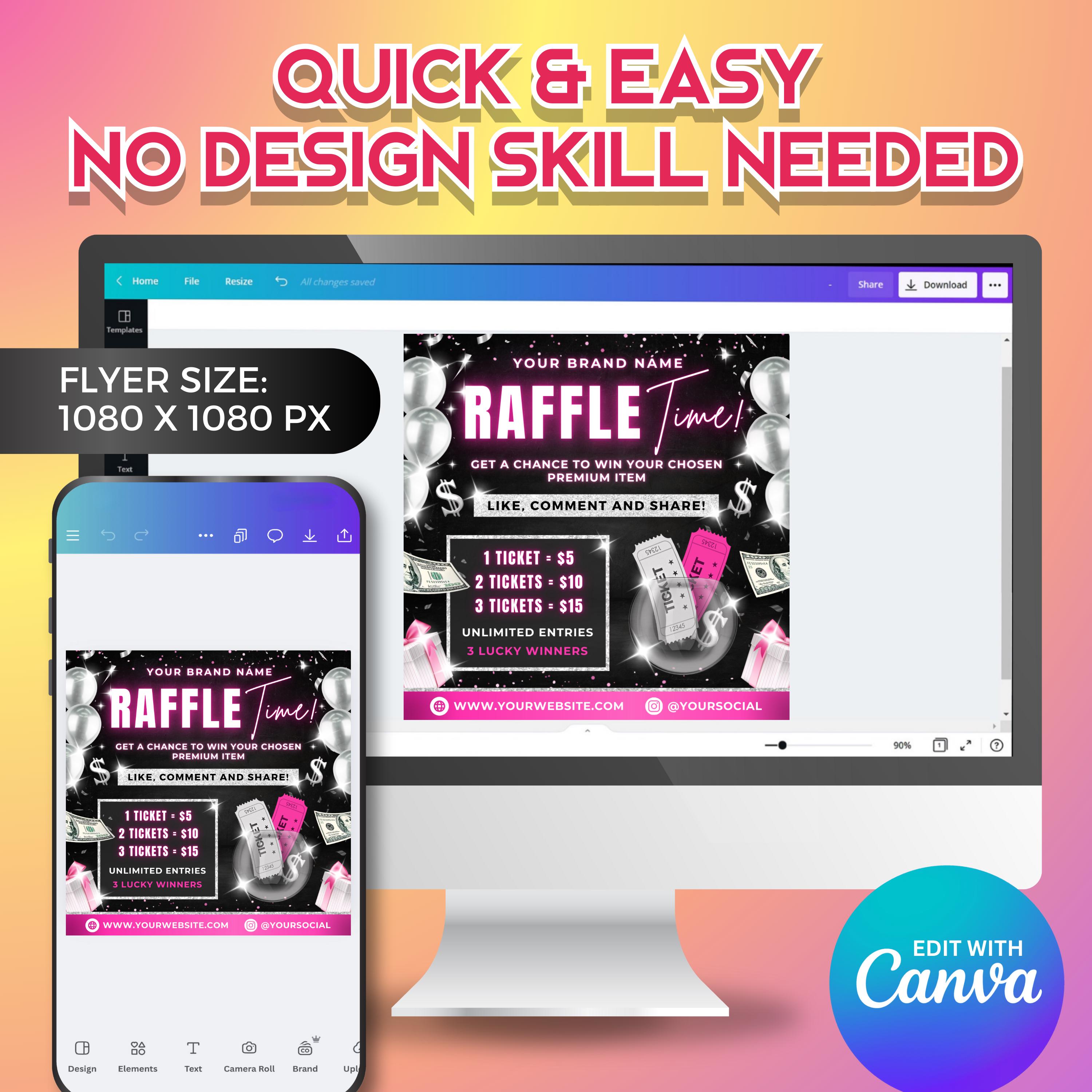 Raffle Flyer for Small Business: Beauty Giveaway Promo Design, Contest ...