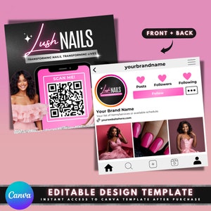 Instagram Visitenkarten Flyer, DIY Flyer Template Design, IG Business Flyer, Beauty Flyer, Vorgefertigte Lash Nails Hair QR Code Kontakt Flyer
