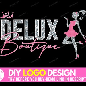 DIY Boutique Logo, Edit Yourself Beauty Logo, Fashion Logo, Shop Logo, Clothing Shopping Store Logo, Online Business Logo Design Template