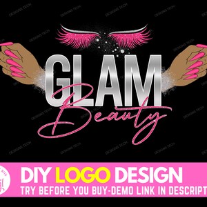 DIY Beauty Logo, Makeup Artist Logo, Eyelashes Logo, Nails Logo, Lash Logo, Salon Logo, Premade Beauty Business Logo Design Template