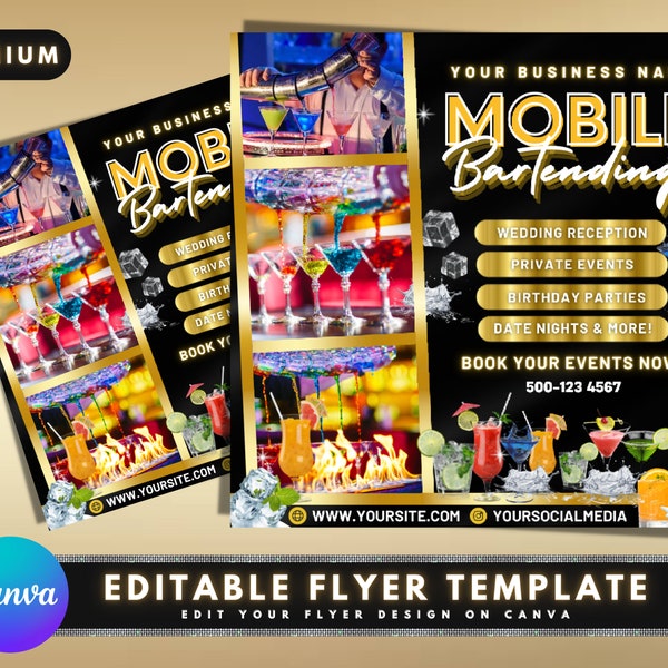 Mobile Bartender Menu Etsy