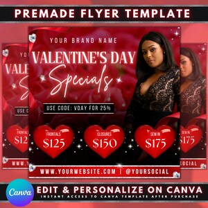 Valentines Flyer, DIY Flyer Template Design, Sale Flyer, Hair Flyer, Booking Flyer, Appointment Flyer, Lash Flyer, Premade Editable Flyer
