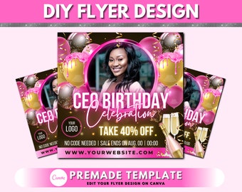 Birthday Flyer Etsy