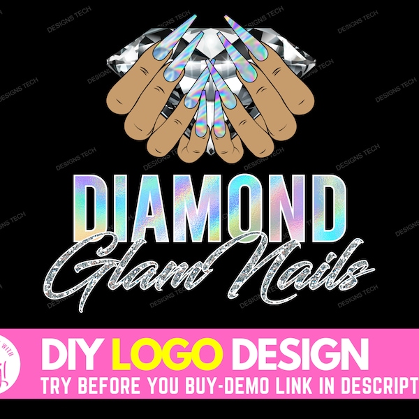 DIY Nail Logo, Edit Yourself Nails Logo Design, Beauty Logo, Nail Tech Logo, Makeup Logo, Nails Salon Artist Logo, Polish Logo DIY Template