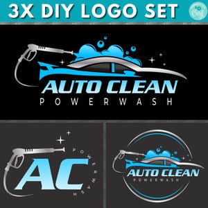 Car Wash Logo, DIY Logo Design Template, Auto Detailing Logo, Power Washing Logo, Car Polishing Logo, Automotive Logo, Premade Business Logo