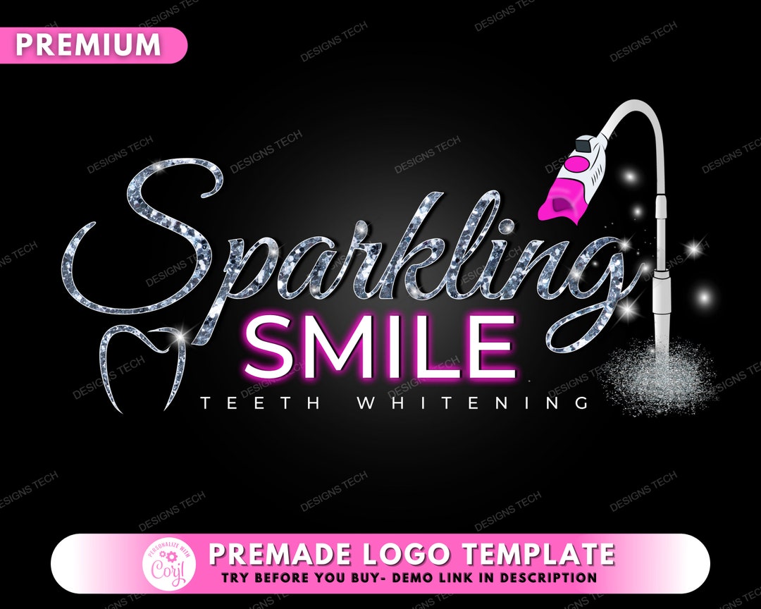 Teeth Whitening Logo, DIY Logo Design Template, Dental Care Logo
