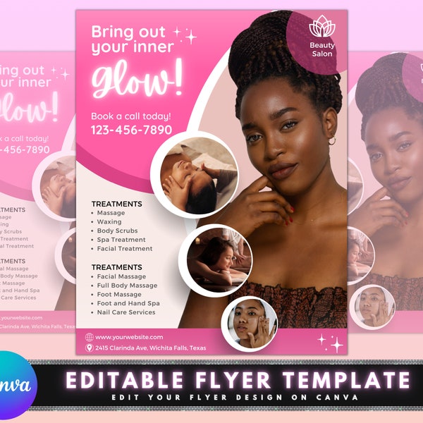 Beauty Flyer, DIY Flyer Template Design, Lash Tech Salon Flyer, Eyelash Flyer, Make Up Flyer, Skincare Flyer, Premade Business Flyer