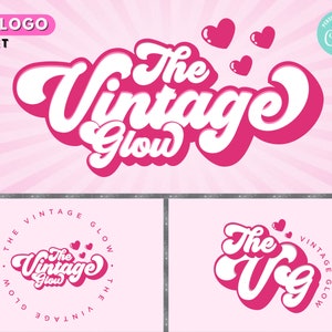 Beauty Logo, DIY Logo Design Template, Retro Logo, Lash Logo, Hair Logo, Pink Logo, Boutique Logo, Eyelash Logo, Premade Business Logo