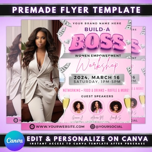 Women Empowerment Workshop Flyer, DIY Flyer Template Design, Women&#39;s Conference Flyer, Women&#39;s Seminar Flyer, Premade Guest Speaker Flyer