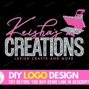 DIY Heat Press Logo, T-shirt Design Logo, Shirt Designer Logo, Crafting Logo, Crafter Logo, Artist Premade Printed Business Logo Template