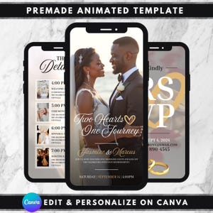 Animated Wedding Invitation, DIY Template Design, Wedding Video Invitation, Wedding RSVP Einvite, Premade Digital Wedding Electronic Invite