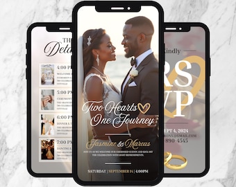 Animierte Hochzeitseinladung, DIY-Vorlagendesign, Hochzeitsvideo-Einladung, Hochzeit-RSVP-Einladung, Vorgefertigte Digitale Hochzeits-Einladung