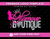 Boutique Logo, DIY Logo Design Template, Fashion Logo, Crown Diamond Logo, Shop Logo, Store Clothing Logo, Premade Retail Business Logo
