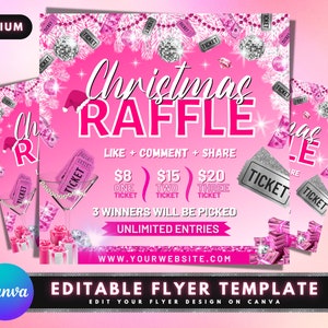 Weihnachtsverlosung Flyer, DIY Flyer Template Design, Giveaway Flyer, Haar Flyer, Winter Lash Urlaub Jahreszeit Flyer, Vorgefertigte Business Flyer