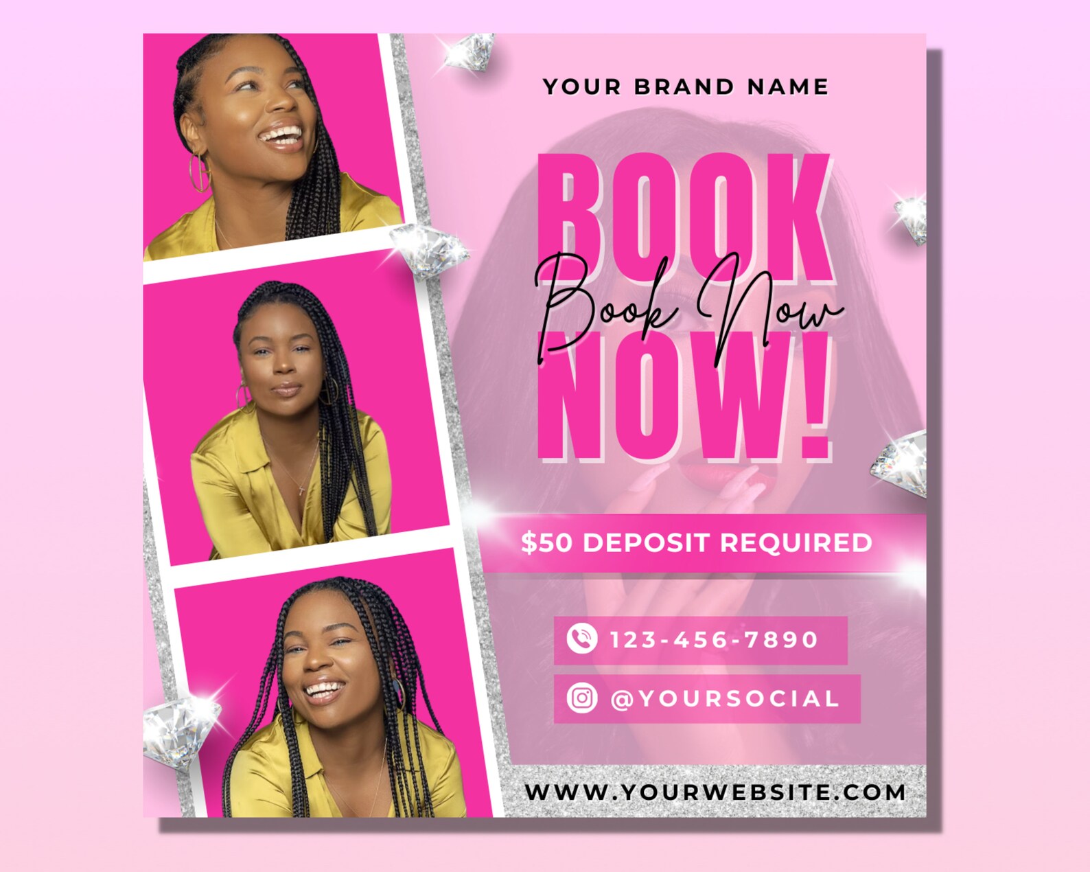 Book Now Flyer, DIY Flyer Template Design, Booking Flyer, Appointment ...
