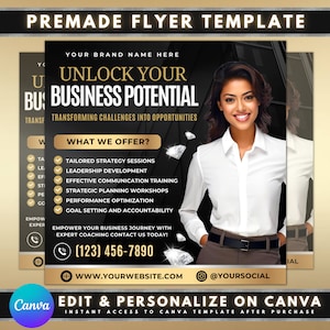 Business Coach Flyer, DIY Flyer Template Design, Business Coaching Flyer, Entrepreneur Flyer, Premade Business Planning Consultation Flyer