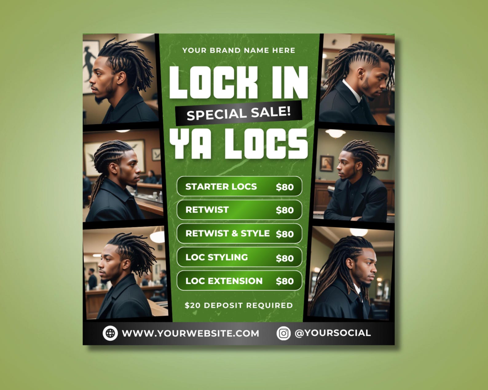 Locs Specials Flyer, DIY Flyer Template Design, Loc and Retwist Flyer ...