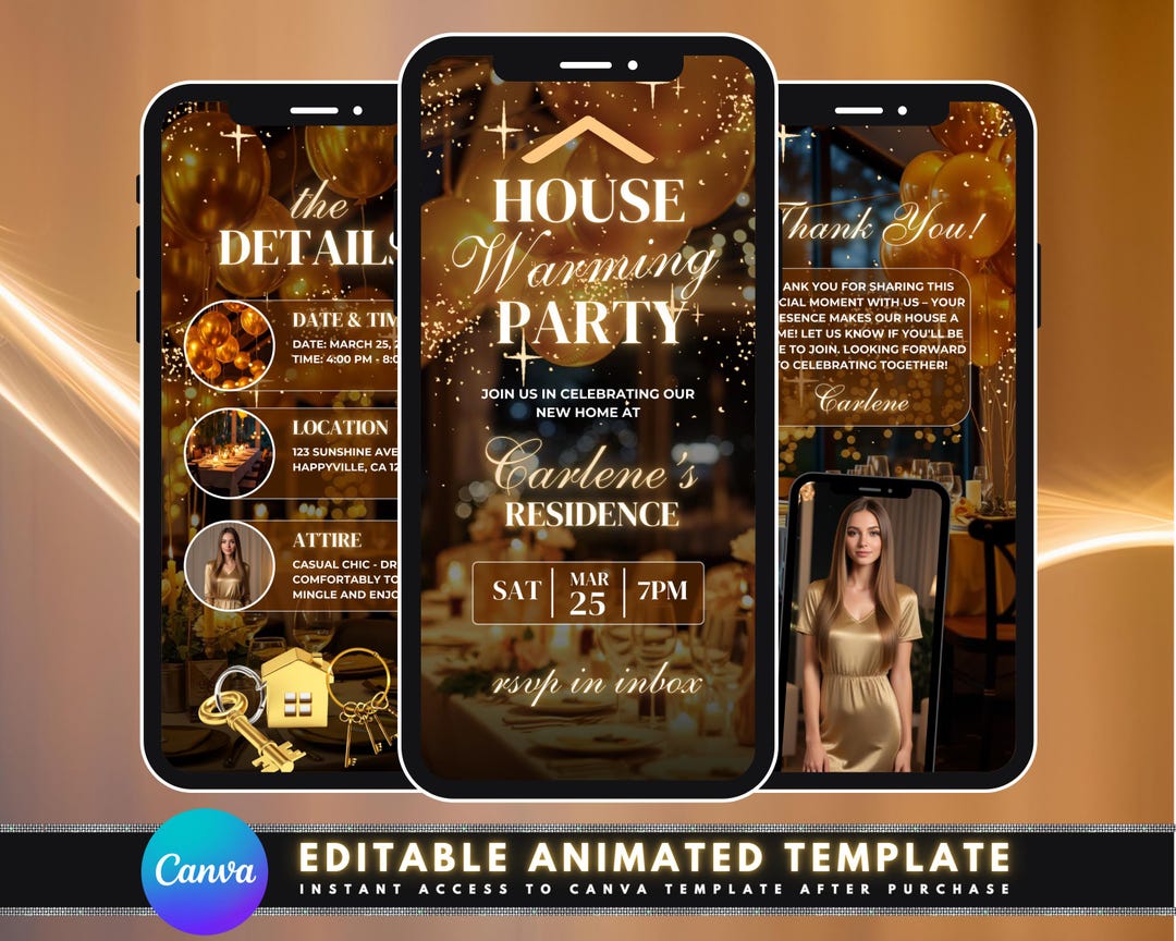 Animated House Warming Party Video Invitation, DIY Template Design ...