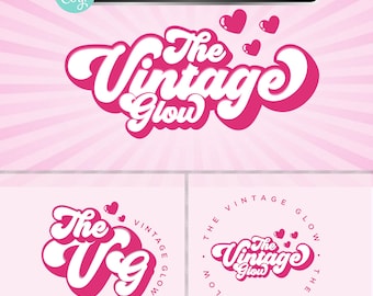 Beauty Logo, DIY Logo Design Template, Retro Logo, Lash Logo, Hair Logo, Pink Logo, Boutique Logo, Eyelash Logo, Premade Business Logo