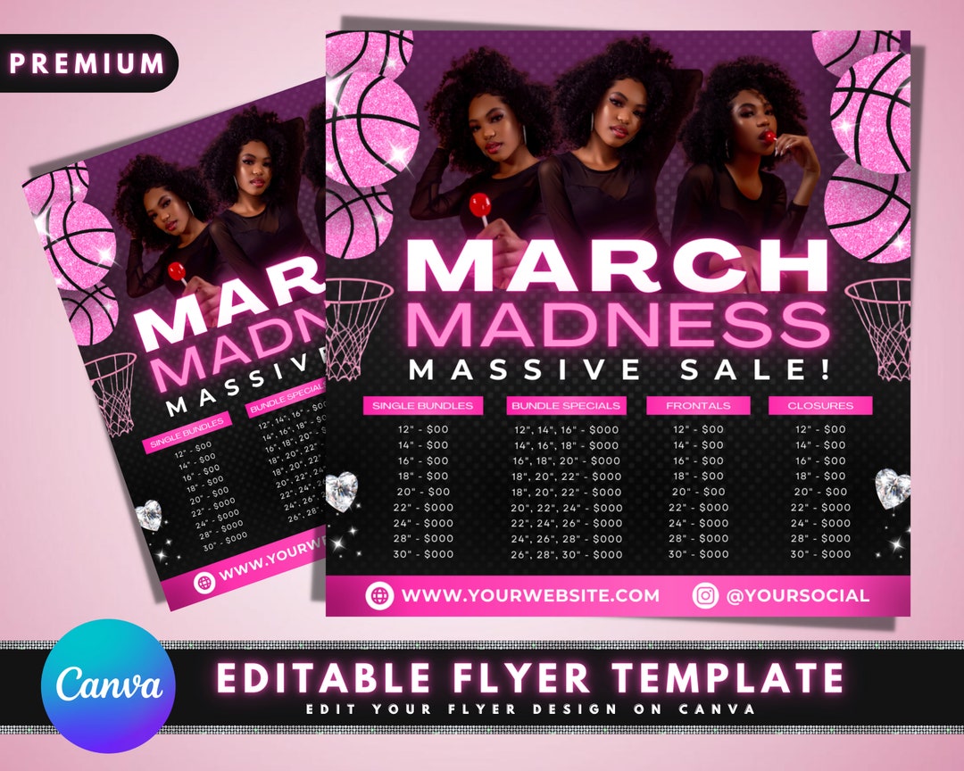 March Madness Pricelist Flyer, DIY Flyer Template Design, Price List