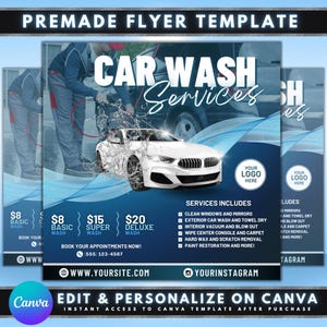 Car Wash Flyer, DIY Flyer Template Design, Car Detailing Flyer, Automotive Services Flyer, Auto Detailing Flyer, Premade Car Care Cleaning