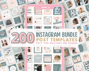 Modern Social Media Post Bundle, DIY Template Design, Pastel Instagram Feed, Social Media Manager, Premade Instagram Lifestyle Branding