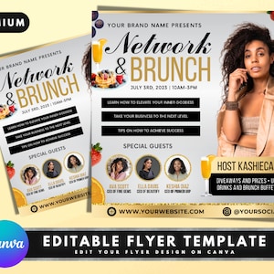 Networking Brunch Flyer, DIY Flyer Template Design, Business Conference Flyer, Women's Event Coaching Flyer, Premade Seminar Instagram Post