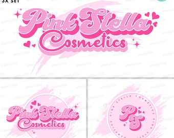 Cosmetics Logo Set, DIY Design Template, Skin Care Logo, Beauty Business Logo, Hair Product Logo,  Premade Makeup Face Body Products Logo