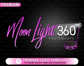 Photo Booth Logo, DIY Logo Design Template, 360 PhotoBooth Rental Logo, Photographer Logo, Photo Pod Event Logo Premade Business Logo