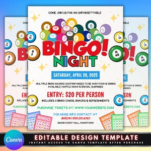 Folheto de noite de bingo, design de modelo de folheto faça você mesmo, folheto de festa de bingo, folheto de bingo comunitário, folheto de noite de jogo, folheto de anúncio de evento pré-fabricado
