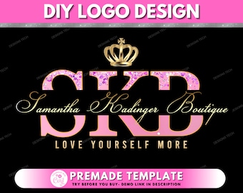 DIY Beauty Logo, Boutique-Logo, Mode-Logo, Make-up-Logo, Hautpflege-Logo, Lipgloss-Logo, Shop-Logo, vorgefertigtes Geschäfts-Logo-Design-Vorlage