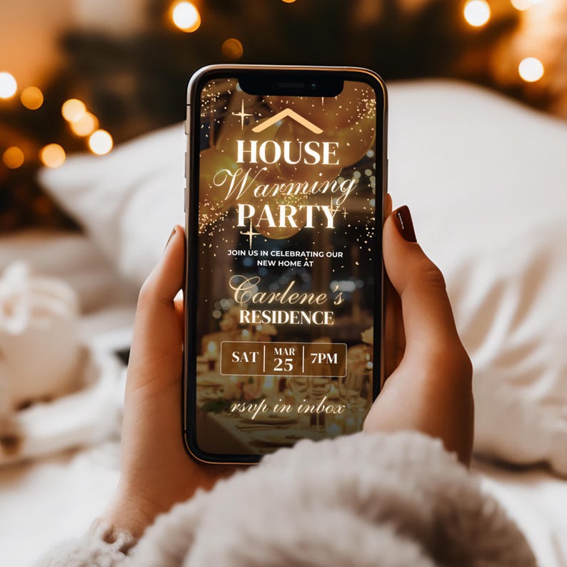Geanimeerde House Warming Party video-uitnodiging, DIY sjabloonontwerp, feest uitnodigen, nieuwe Home Party Evite, premade vieren verhuizing afbeelding 2