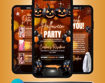 Animated Halloween Party Invitation, DIY Template Design, Halloween Video Invitation, Costume Party Einvite, Premade Digital Party Invite