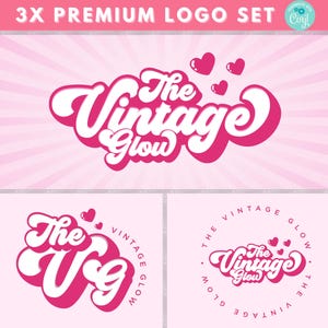 Beauty Logo, DIY Logo Design Template, Retro Logo, Lash Logo, Hair Logo, Pink Logo, Boutique Logo, Eyelash Logo, Premade Business Logo